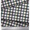 thumbnail image 3 of Soimoi Moss Georgette Fabric Geometric Check Printed Fabric 1 Yard 42 Inch Wide, 3 of 3