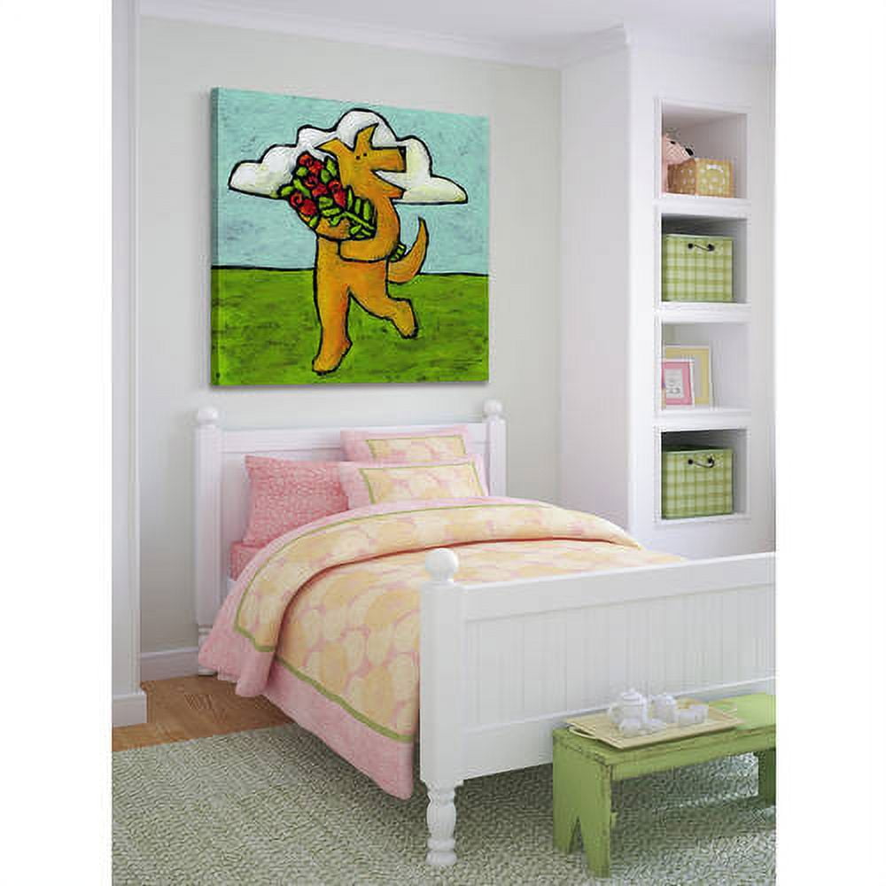 Marmont Hill - "Red Roses for Dog" by Janet Nelson Painting Print on Wrapped Canvas