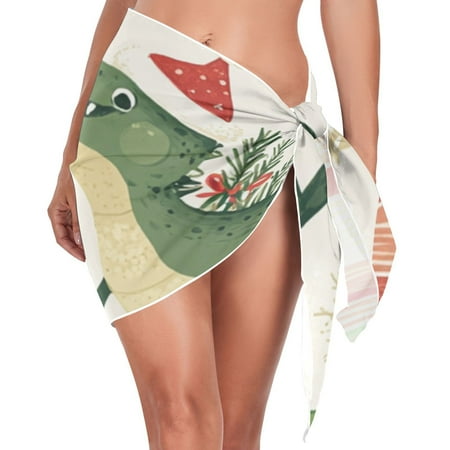 Ckdifva Crocodiles Christmas Gifts Beach Cover Up for Women Swimsuit Coverups Bikini Wrap Short Skirt