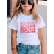 thumbnail image 1 of Family Love, Perfect Like Her" Girls' Casual Crew Neck T-Shirt - Soft Cotton, Short Sleeve, Summer Top with Playful Pink & Red Lettering, 1 of 6