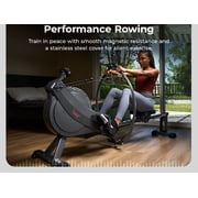 Sunny Health & Fitness MotionMax Foldable Magnetic Rowing Machine with Full Feathering Capability + Extra-Long 51” Rail w Smart Bluetooth & FREE SunnyFit® App- SF-RW522067