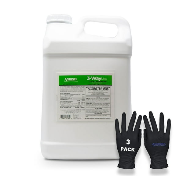 Agrisel 3 Way Max Weed Killer, Broadleaf Control, Safe on Grass, 320 oz Gloves