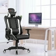 thumbnail image 2 of Goplus  Gaming Chair  Massage Reclining Racing Chair w/Lumbar Support and Headrest White, 2 of 10