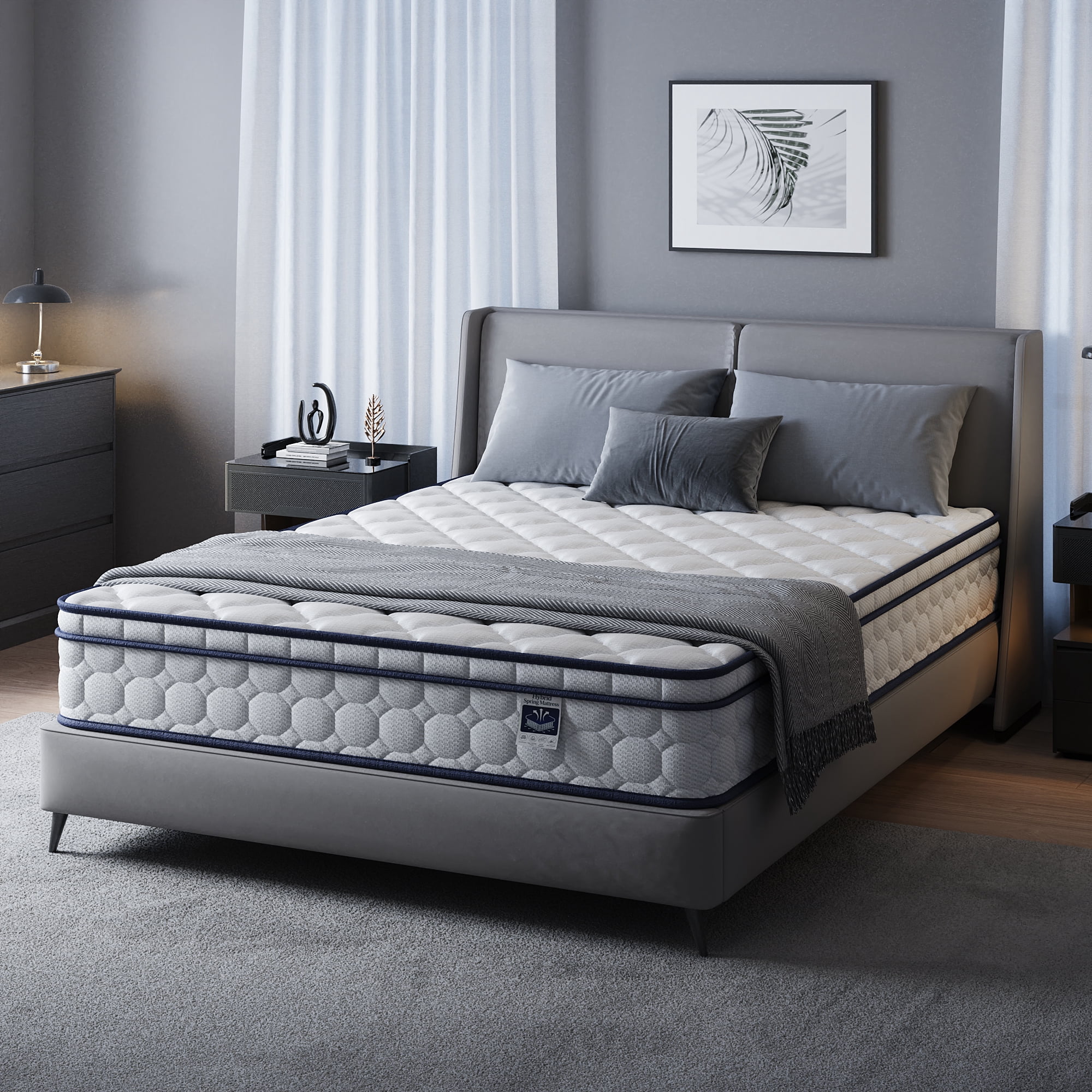 King Mattress, 10 Inch Memory Foam Hybrid Mattress with Individual Pocket Spring, Motion Isolation, Upgrade Zoned Support, Strengthen Edge Support, Medium Firm, Pressure Relief, CertiPUR-US Certified
