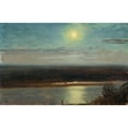 thumbnail image 2 of Anton Hlavacek 18x13 Gold Ornate Wood Frame and Double Matted Museum Art Print Titled - The Danube with the Marchfeld at Night (1870), 2 of 4