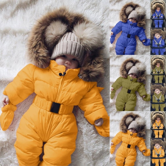 shoper 5t Snow Bibs Winter Coat and Snow Pants Set Windproof Thermal Ski Winter Outfit for Toddler Girl Yellow 90