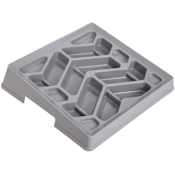 Leashboss Flat Face Feeder, Tilted Slow Feed Bowl for Short Snout Dogs & Cats, Slanted Maze Food Bowl for French Bulldogs, Pugs, Boston Terriers | Gray