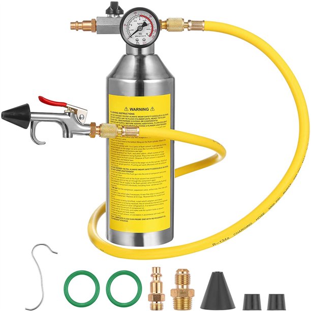 AC Flush Kit, Car Air Conditioner System Clean Canister Flushing Tool
