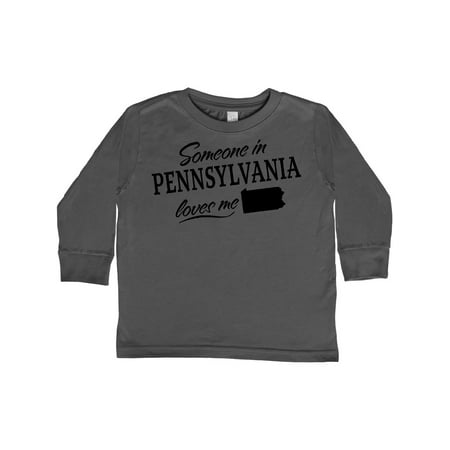 

Inktastic Someone in Pennsylvania Loves Me Gift Toddler Boy or Toddler Girl Long Sleeve T-Shirt