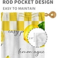 thumbnail image 4 of Yellow Lemon Kitchen Curtains, Vintage Retro Summer Spring Seasonal Fruit Yellow Checkered Window Drapes Treatments for Living Room Bedroom Bathroom Cafe 2 Panels, 42"x63" Inch, 4 of 5