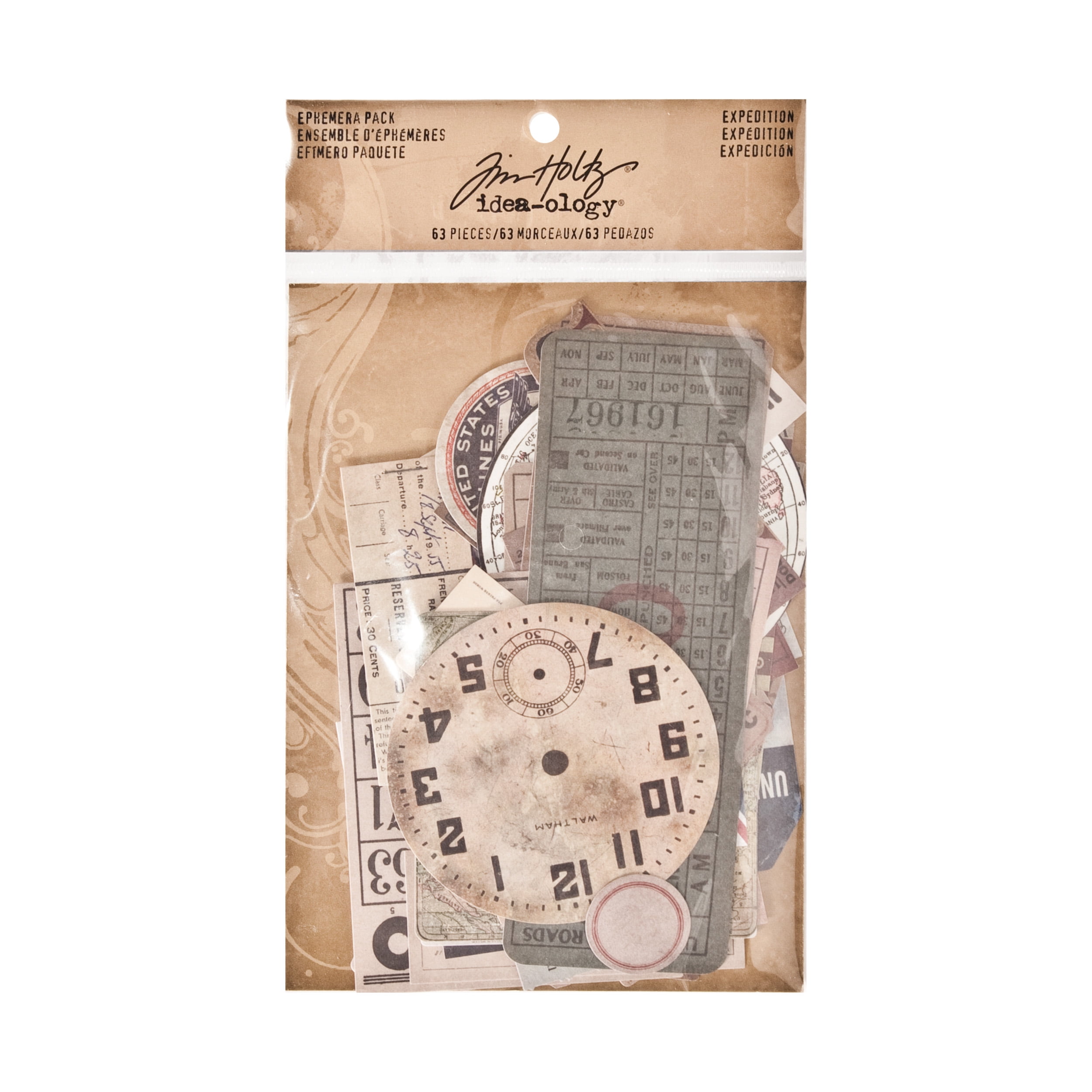 Tim Holtz idea-ology Expedition Ephemera Pack, 63 pack