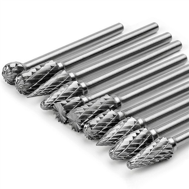 Ensemble de Meules en Carbure Compatible avec pour Moulin à Tige Rotatif 1/8 Pouce 10 Pcs Outil Rotatif Accessoires de Râpe
