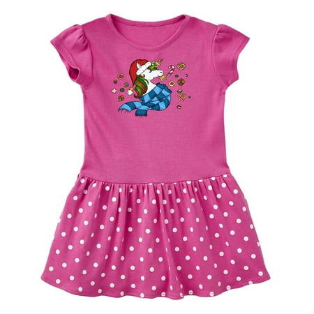 

Inktastic Cute Christmas Unicorn with Cookies Gift Toddler Girl Dress