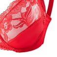 thumbnail image 3 of Daqian Bras for Women Womens Solid Lace Lingerie Bras Plus Size Underwear Bralette Bras Comfortable Bra Women Bras on Sale Red 18(XXXXXL), 3 of 4
