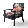 thumbnail image 3 of Designart "Purple Yellow Daisies Flower Fusion Radiant Blooms" Purple Floral Upholstered Accent Chair - Traditional Arm Chair For Living Room, 3 of 5