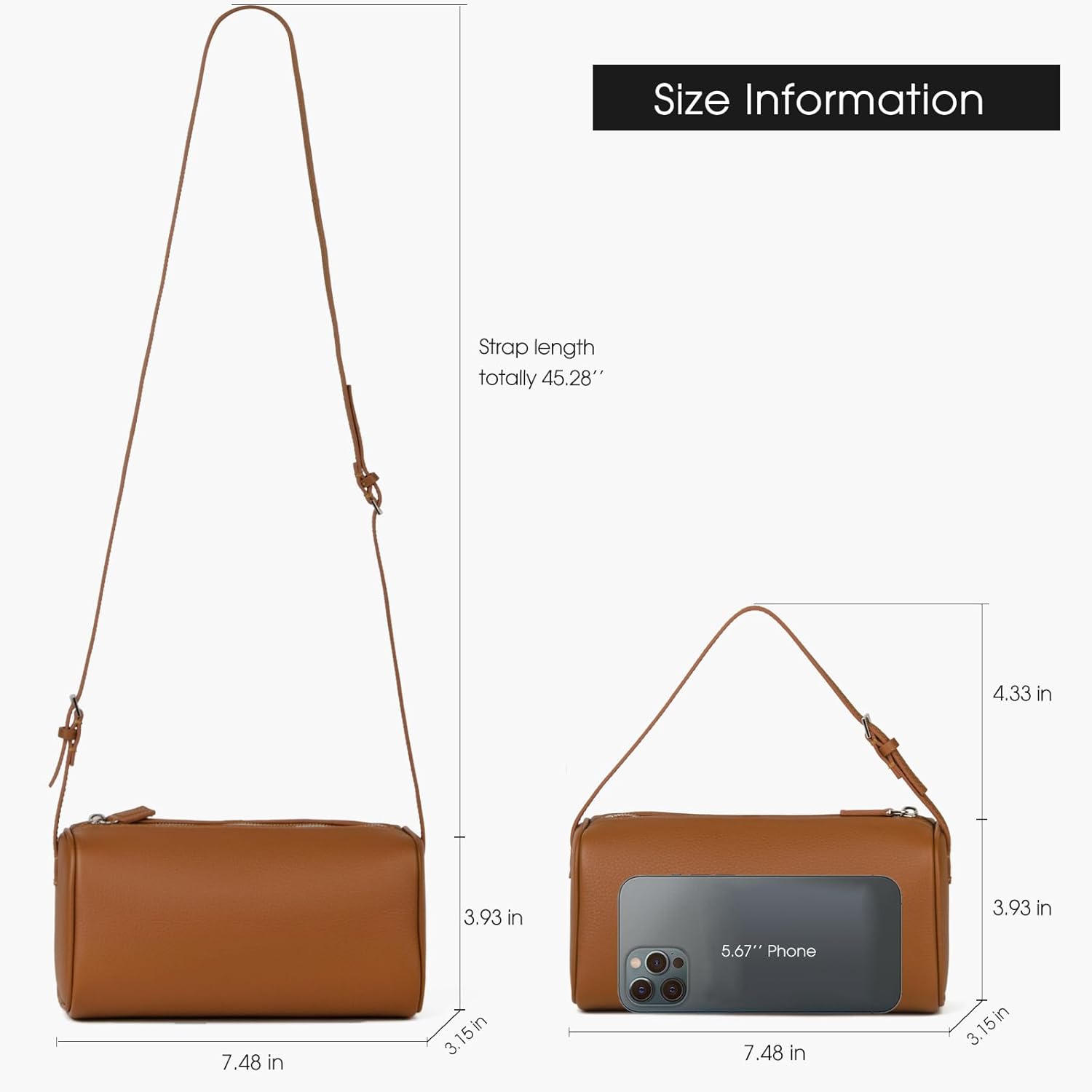 Kwuty Premium Full-Grained Leather Crossbody Purses for Women, Hobo Bags for Women Crossbody with Adjustable Strap