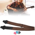 thumbnail image 1 of Sangle de Guitare en Coton Doux, Ceinture de Cou de Guitare Réglable, Ceinture pour Instrument à Cordes avec 3 Pics de Guitare pour Guitare Acoustique, 1 of 7