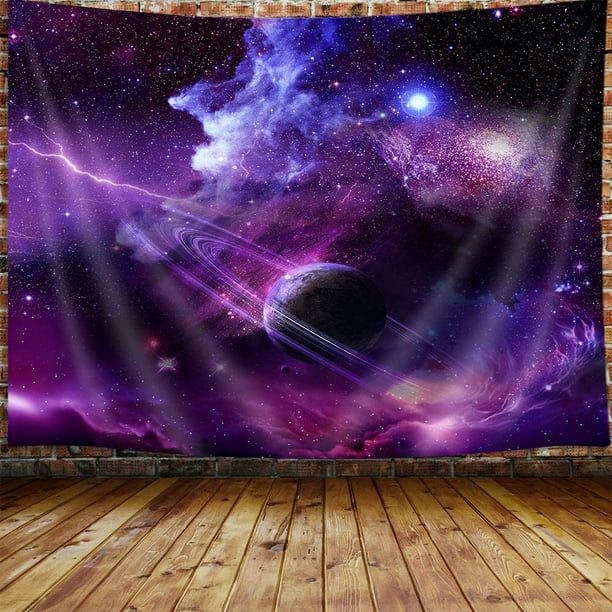 Purple Galaxy Tapestry Cool Psychedelic Space Art Wall Hanging For Bedroom Blacklight Starry Sky Tapestries Poster Beach Blanket College Dorm Home Decor 60 W X 40 H Com - Cool Tapestries For Walls