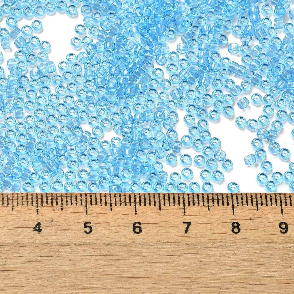 Transparent Colours Glass Round Seed Beads Dodger Blue 2~2.5x1.5mm Hole: 1mm about 28125pcs/pound