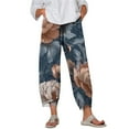 thumbnail image 2 of Women's Capris with Pockets Plus Size Under $10 Breathable Summer Loose Comfort Fit Printed Capris Pants, 2 of 5