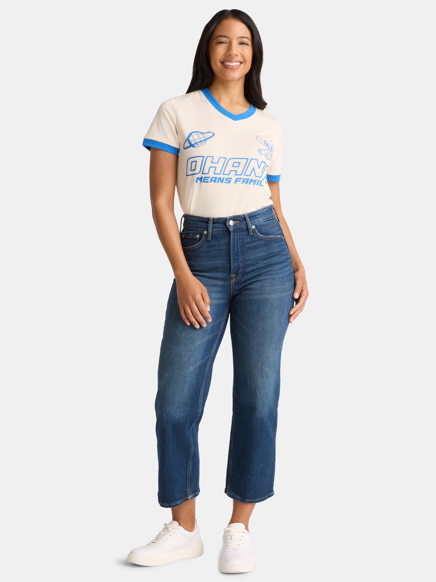 Disney Stitch Women’s Sporty Graphic Tee, Sizes XXS-XXL