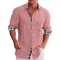 thumbnail image 1 of Button Down Shirts for Men Long Sleeve Lapel Solid Holiday Cardigan Black Fall Tops for Men Trendy size M, 1 of 5