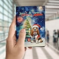 thumbnail image 4 of Merry Christmas and Happy New Year Santa Basset Hound Holiday Xmas Winter Travel Passport Wallet Bassets Dog Breed Lovers Gifts Idea PU Leather Passport Holder Cover - 00024, 4 of 5