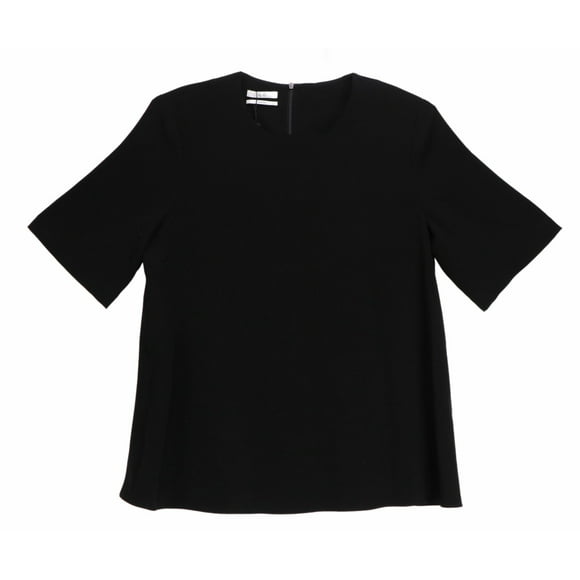 CO Essentials Women's Black Crepe Knit Essential T-shirt Shirt - M