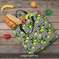thumbnail image 6 of Japuie Lemons on Striped Print Tote Bags, Shoulder Bag with Zipper Closure, Top Handle Handbag,Shopping Bags,Travel Shoulder Bag ,Suitable for Gym Shopping, Work, and School, 6 of 6