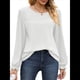 thumbnail image 1 of Camisas de Larga para Mujer, Cuello Redondo, Túnicas Informales Holgadas, Blusas Elegantes para el Trabajo, Ropa de Moda de Otoño 2025 S, 1 of 10