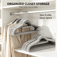 thumbnail image 3 of MegaLove Gray Velvet Non‑Slip Clothes Hangers, 10 Pack, Space Saving Heavy Duty Hangers for Closet Storage, 3 of 4