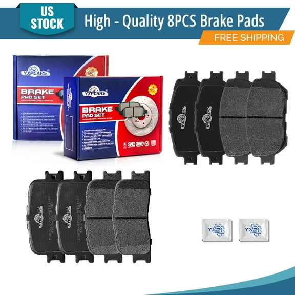 YXPCARS Front Rear Ceramic Brake Pads (D908 D828), Brake Pads Set for 2002 2003 - 2006 Toyota Camry