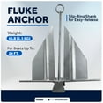 thumbnail image 3 of Five Oceans Boat Anchor - Fluke Anchor, 5 Lb, Galvanized Steel Slip Ring Boat Anchor, Boat Anchors, Small Boat Anchor for Kayak, Dinghies Personal Watercraft Paddleboards Canoes Small Boats - FO4555, 3 of 9