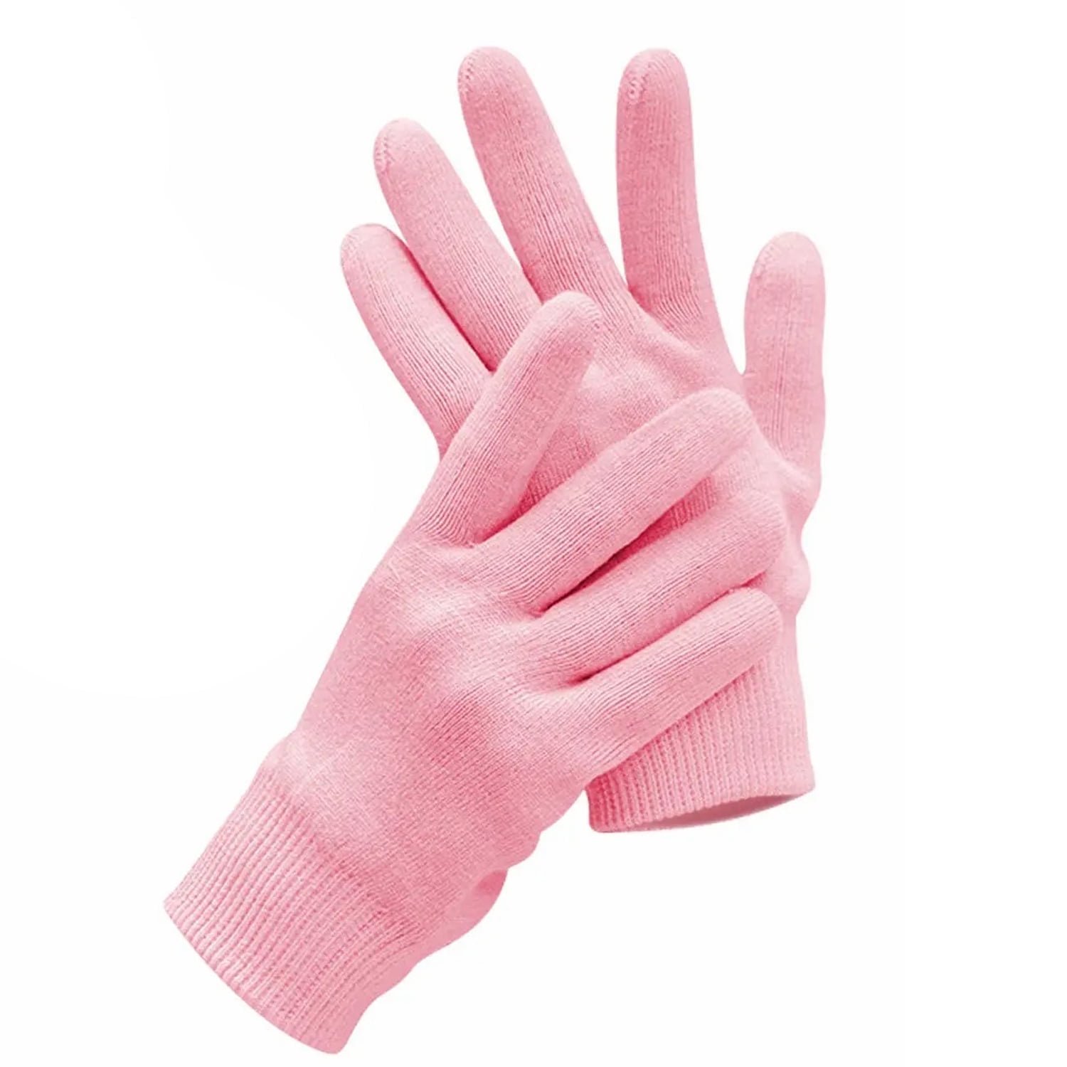 Pinkiou Gel SPA Moisturizing Gloves Soft Cotton for Repairing Softening Foot Moisturizer Socks Gel Spa Gloves Dry Cracked Hand Foot Skin Care Aloe Lotion Silicone Inside (Pink)