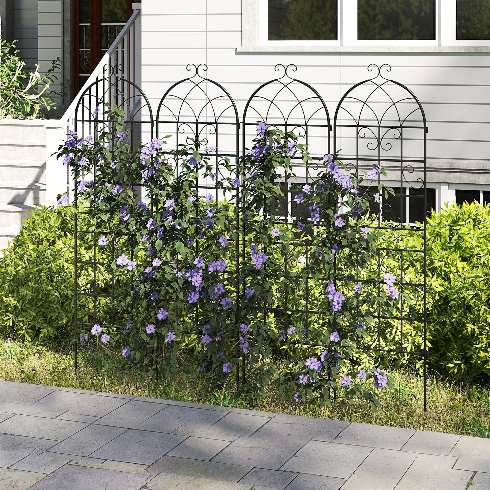 Patiojoy Metal Garden Trellis for Climbing Plants 2 Pack Fence Trellis Panels 71�� Tall Retro Style Cucumber Trellis