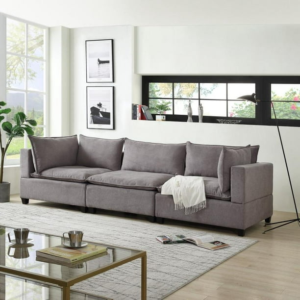 Bowery Hill Fabric Down Feather Sofa In, Down Feather Sleeper Sofa