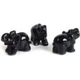 thumbnail image 2 of Carved Natural Black Obsidian Gemstone Elephant Healing Crystal Guardian Statue Figurine Crafts 2 inch, 2 of 2