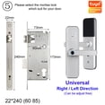 thumbnail image 2 of Door Lock, X5 Biometric Fingerprint Security Intelligent Tuya Smart APP Password Electronic Door Lock Built-in Eight Language Voices ,Easy to Install, 2 of 6
