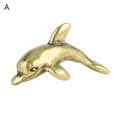 thumbnail image 2 of Shenmeida 2Pcs Vivid Dolphin Copper Sculpture Home Decor Modern Style Gold Decorative Ornaments for Living Room, Bedroom, Office Desktop, 2 of 7