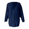 thumbnail image 4 of CUZIBR Fall Sweater For Women Sweater Long Cardigan Soft V-Neck Long Sleeve Button Down Wool Coat Jacket Open Front Oversized Knitted Sweater Tops Winter Clothes,Navy,Xxl, 4 of 4