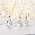 thumbnail image 2 of Leander Sterling Silver Pearl Jewelry Set with Shiny Moissanite, Real Freshwater Pearl Earrings Necklace for Women, Wedding Jewelry for Brides Bridesmaid, Mother's Day, 2 of 6
