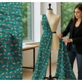 thumbnail image 5 of Soimoi Green Cotton Cambric Fabric Insect & Cat Animal Printed Craft Fabric by The Yard 56 Inch Wide, 5 of 7