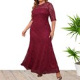 thumbnail image 2 of APEXFWDT Women's Plus Size Formal Maxi Dresses Lace Embroidery Empire Waist Ball Gowns for Evening Party Women Bridesmaid Wedding Guest Dresses, 2 of 7