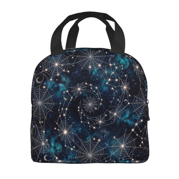 Spider Web Insulated Lunch Bag Reusable Goth Lunch Tote Bag Cooler Bag For Women Men Lunch Box Leakproof Lunch Bag For Work Picnic Camping