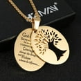 thumbnail image 5 of HZMAN Two Piece Serenity Prayer Stainless Steel Pendant Necklace With Tree Of Life Cut Out (Gold), 5 of 6