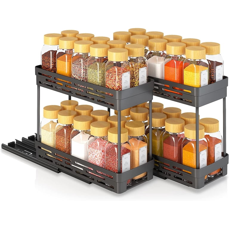 Spice Rack Kitchen Cabinet Sliders Deluxe 2 Layer Pull Out Spice Rack