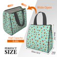 thumbnail image 3 of Pioneer Flower Floral Print Pattern Insulated Lunch Bag for Women Men, Large Portable Soft Cooler Tote, Thermal Food Storage Bag with Pearl Cotton, 8.66L, 8.75"x5.75"x9.5", 3 of 6