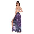 thumbnail image 3 of FORMRS Womens Long Sarong Beach Wrap Semi-Sheer Bikini Skirt Bathing Swimsuit Cover Up, Roses and Pearls, 3 of 7