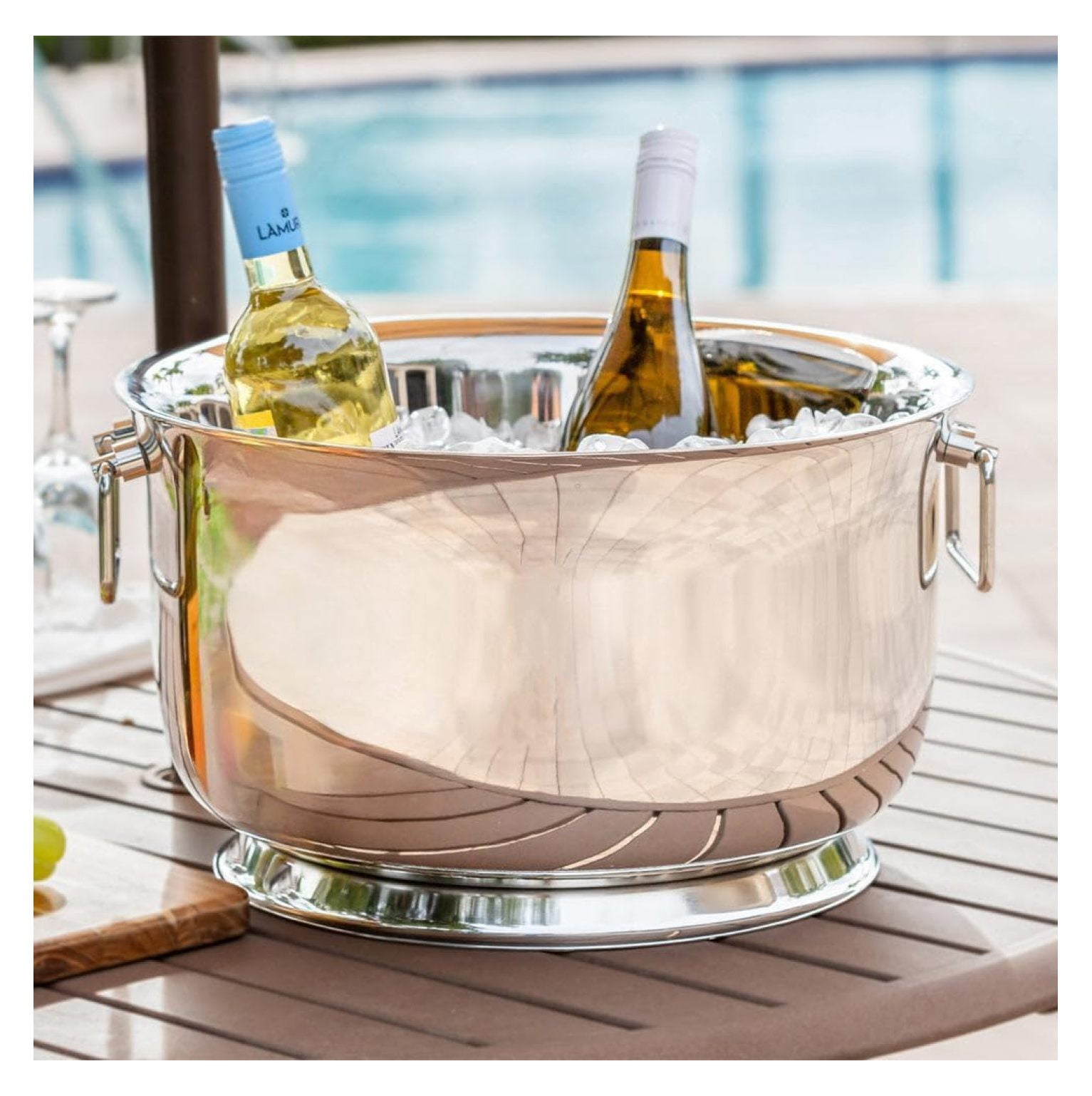 Insulated Beverage Tub Large Ice Bucket with Handles Double Wall Stainless Steel Ice Bucket and Cooler for Wine, Drinks, Bar, Party, and Gift Beverage Cooler for Indoor and Outdoor Parties