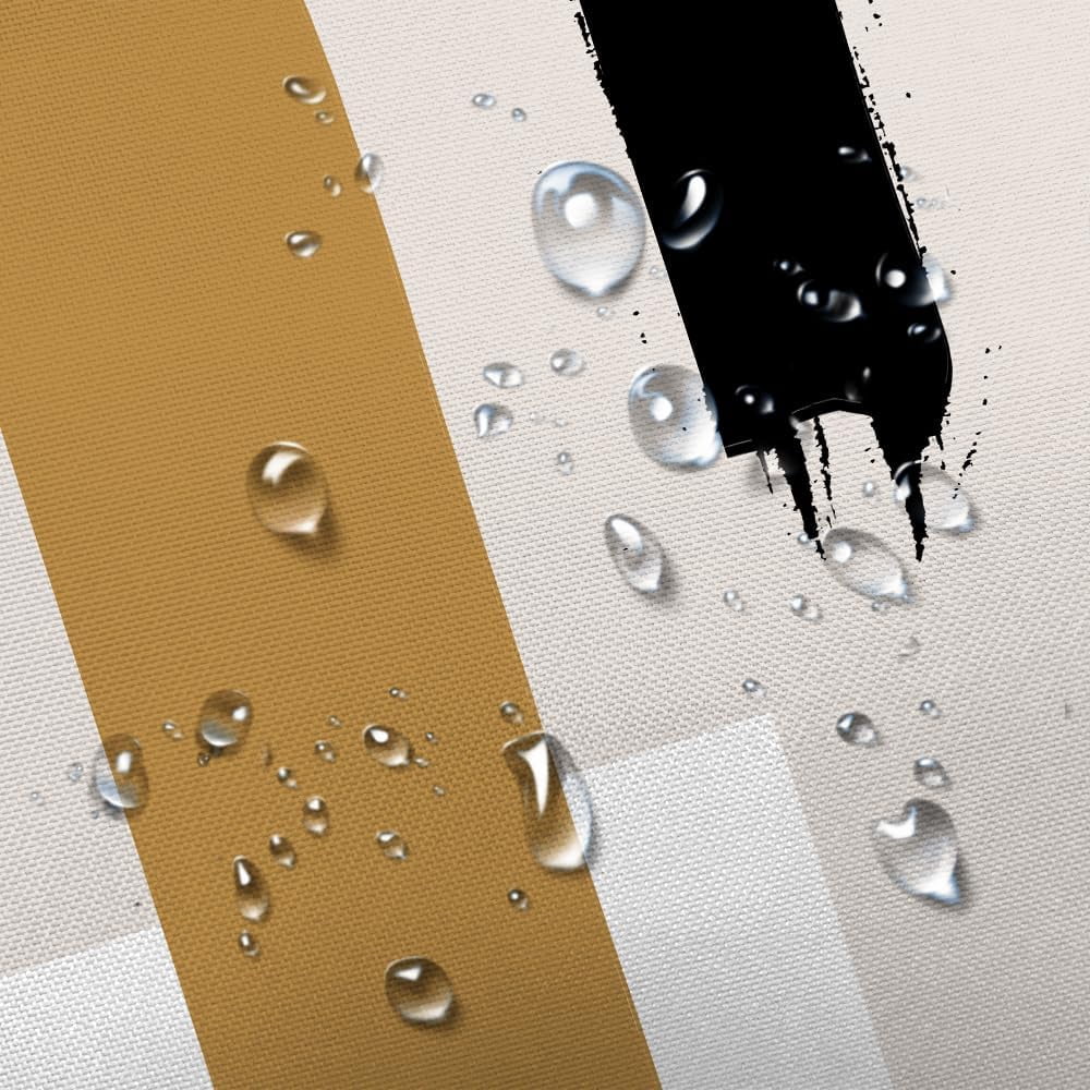 Abstract Modern Camper RV Shower Curtain for Travel Trailer Bathroom, Beige Camping Small Narrow Shorter Fabric Shower Curtains Set, Happy Camp Outdoor Decor Accessories with Hooks 47X 64 Inch